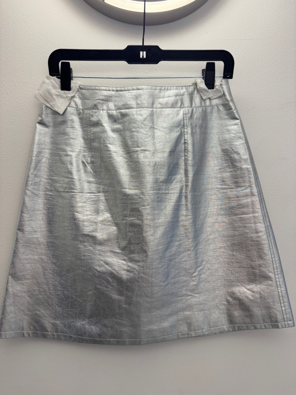 RAEY Silver A-Line Women's Skirt - Metallic Finish Size UK 10 - Small/Medium